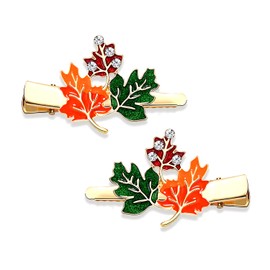 PHALIN-Pinzas para el pelo de Acción de Gracias, horquillas de otoño para mujer, esmalte de diamantes de imitación, hoja de arce, pavo, calabaza, cocodrilo, pinzas para el pelo, fiesta de reunión de o