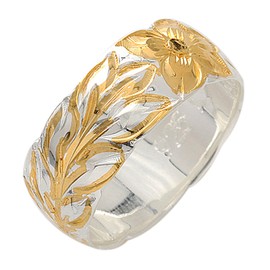 [BreezyIsland] Hawaiian Jewelry Ring, Mireleaf 8mm Width, Sterling Silver