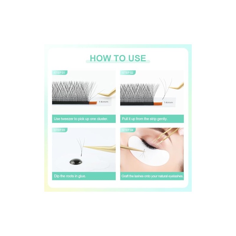 NAGARAKU 3D W Blister Extensión de pestañas Pre armadas Volumen