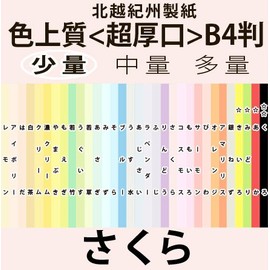 北越紀州色上質B4横目＜超厚口＞(少量)[桜](20枚)
