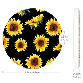 Car Coaster for Drinks Absorbent 2 Pack， car Ceramic Cup Holder Coasters for Most car Model， Non-Scratch Cork Base Coasters for Women or Men，Fashion Style