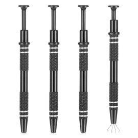 4 Pcs 4 Prongs Jeweler's Pick Up Tool, Stainless Steel Piercing Ball Grabber Prong Diamond Claw Tweezers Pearl Grabber Pick Up Tool for Tiny Objects Ic Chips Electronic Components