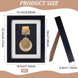FINGERINSPIRE Medal Display Case Display Single Medal Wooden Single Medal Display Frame, Perfect Medal Display for Marathon Swimming Football Box for Sports Medal Display, 23.3x18.4cm