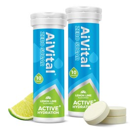AiVital Sugar Free Electrolyte Tablets, Essential Electrolytes with BCAA and Selenium for Active Hydration-No Sugar, Keto Friendly, Vegan and Non-GMO, 20 Servings
