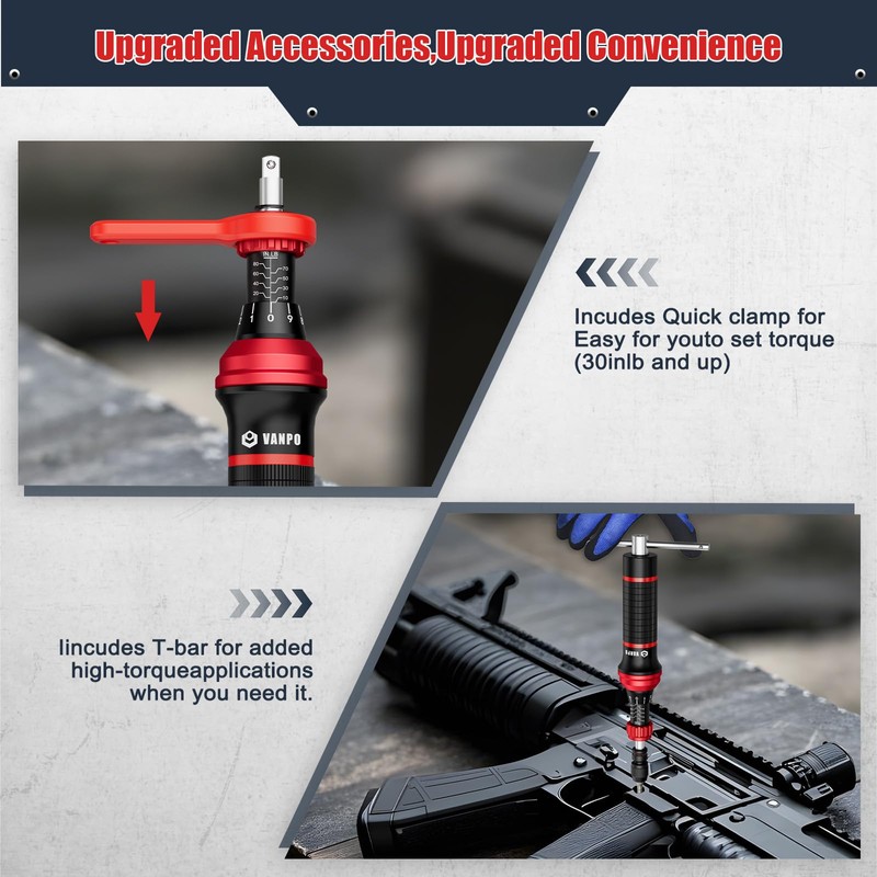 VANPO Torque Screwdriver 10-80 in.lb, 24 Pcs Torque Screwdriver Wrench