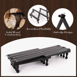 SCUNDA Accordion Wall Hanger with 16 Hooks Wooden Wall Expandable Coat Rack for Coa