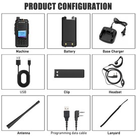 Baofeng DM-1702 with GPS 5W Digital and Analog Two Way Radio Dual Band and Dual Mode DMR Walkie Talkie Dual Time Slot Tier I & II DM1702 OpengGD77