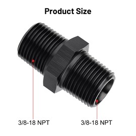EVIL ENERGY 3/8" NPT Male to 3/8" NPT Male Thread Coupling Equal Hose Fitting Adapter Black Aluminum