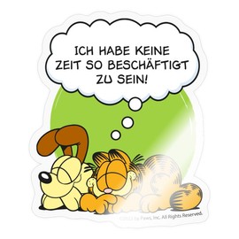 Spreadshirt Garfield Mit Odie Keine Zeit Chill Sticker, 10 x 10 cm, Transparent Gloss