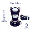 Cangurera Portabebé Raganet Mochila Multifuncional Con Asiento Bebé Color Azul
