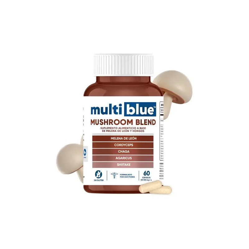 Suplemento Nutricional Multiblue Mushroom Blend Cápsulas Sin Gluten 120 Pzas
