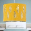 firstchoicelighting Ochre Yellow Pendant Shade, Easy Fit Ceiling Lightshade, Fern