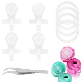 Replacement Leak Stopper & Bottle Seal Rings for Thermos Funtainer 16 Oz Stainless Steel Vacuum Insulated Bottle, 8 Pcs Silicone Water Bottle Gasket Stopper Lid Seal Plug Replacement