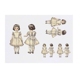 4 x 'Vintage Doll Back and Front' Temporary Tattoos - Water Resistant, Skin-Safe, Non-Toxic Transfers, Mixed Sizes (TO00077892)