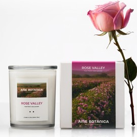 AME BOTANICA Candle | Rose Floral Luxury Scented Candles – Hand Poured in The USA – Home Decor – Non Toxic Soy Candles – Gift for Men and Women