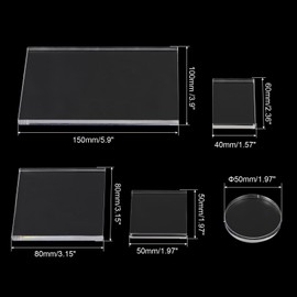 PATIKIL Acrylic Stamp Block, 5 Pack Clear Stamping Block Decorative Mounting Blocks Set for Scrapbooking DIY Crafts Card Making