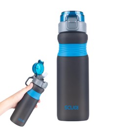 Louis Donné Drinking Bottle 0.7 L Water Bottles BPA-Free Tritan Sports Bottle with Non-Slip Rubber Handle for University Work Fitness Bicycle Outdoor Job 2196 Straw Cup Dark Blue