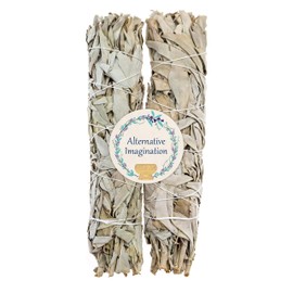White Sage Smudge Sticks - 9" Long Sage Sticks for Cleansing Negative Energy, Sage Smudge Kit Refill, Meditation Accessories - Pack of 2 Smudge Incense Sticks - Alternative Imagination