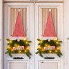 Upside Down Xmas Wreath Striped Tall Hat Faceless Doll Light