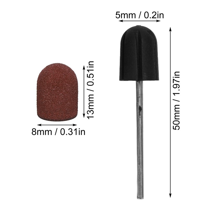 50 Pieces 180# Nail Art Sanding Cap, Nail Drill Polishing