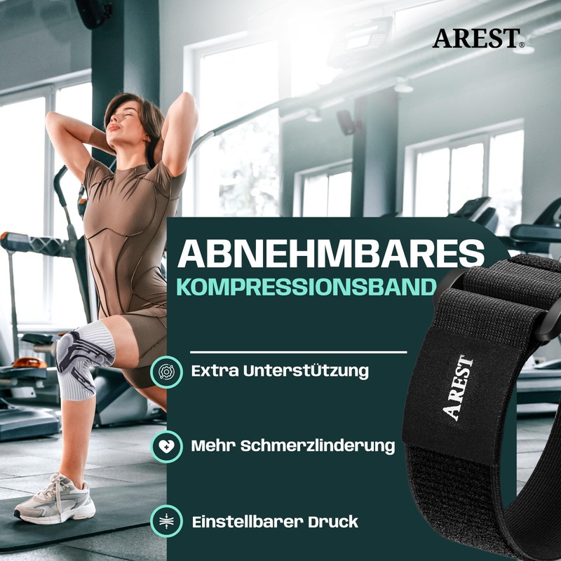 AREST Knee Support with Compression Band for Men and Women