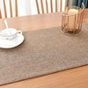 Farmhouse Rustic Table Runner Khaki Faux Linen Double Layer Table