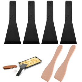 IKOPFLN 6 Non-Stick Pot Shovels, Wooden Scoops and Cheese Scoops, Kitchen Utensils Set for Kitchen, Pastry and Raclette, Wooden Scoops Raclette Spatulas