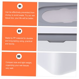 GLEAVI 1Pc Capacity Tissue Box Grey Material Wet and Dry Wipe Organizer Compact Design for Living Room Household Tissue Holder Easy Open Rotating Cover