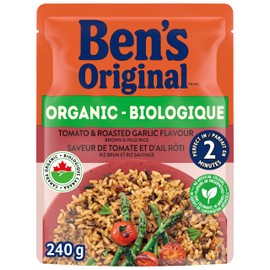 BEN'S ORIGINAL Organic Tomato & Roasted Garlic Flavour Brown & Wild Rice, 240g Pouch