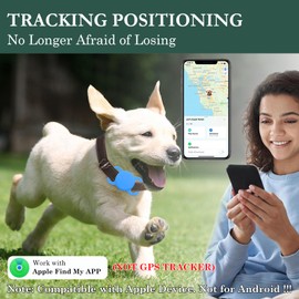 Smart Pet Tracker for Dogs, Bluetooth Location Tracker, MFi Certificated Tracking Device with Collar Holder, Waterproof, No Monthly Fee, Works with Find My, Not GPS Tracker (iOS Only) (Sky Blue)