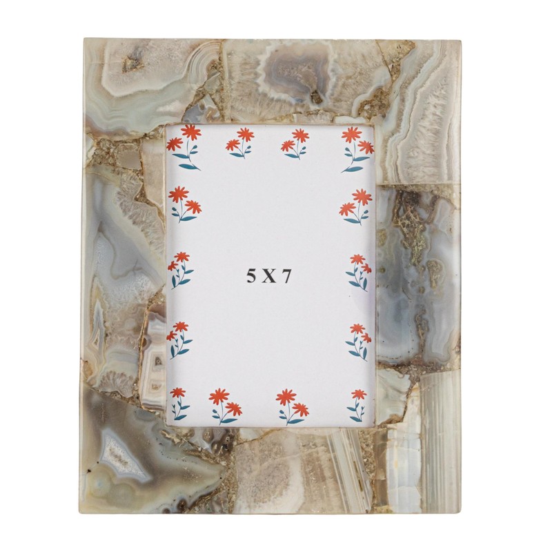Creative Co-Op Agate Photo Frame, Multicolor