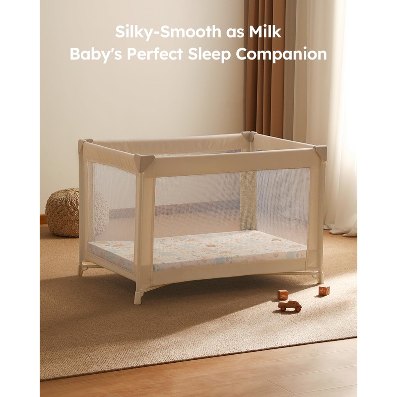 Unnivoll Pack and Play Sheets Fitted 3 Pack, Mini Crib