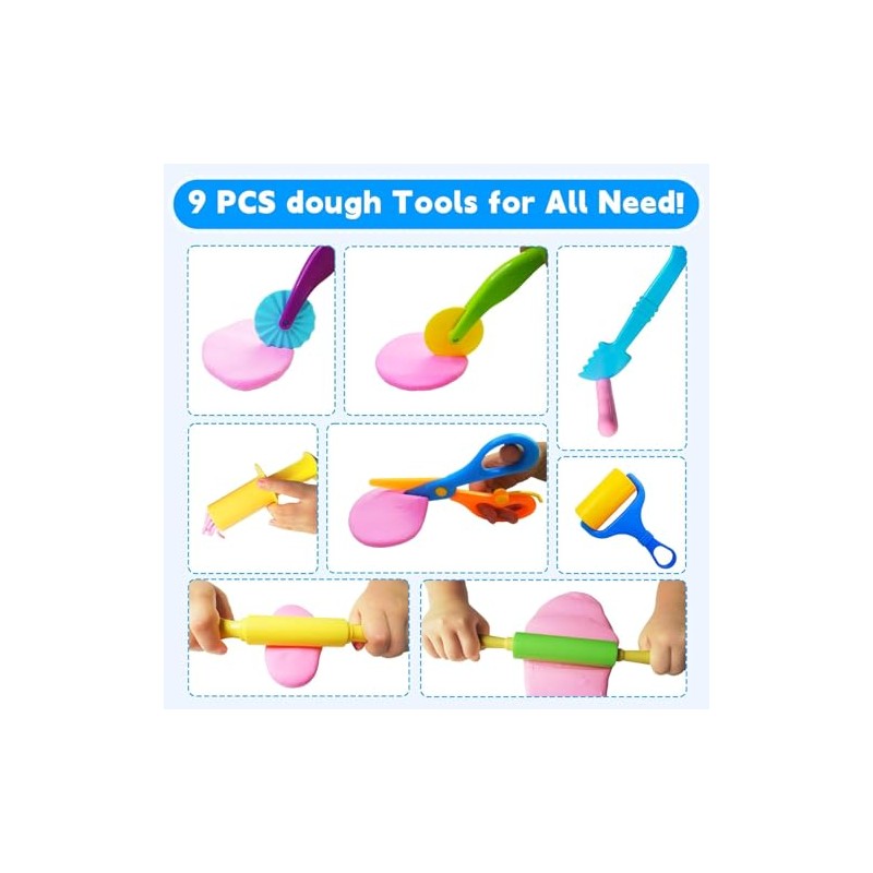 Dough Tool Set, 13Pcs Dough and Clay Play Tools Kit