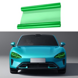 RGOAANC 12×48 Inches Car Light Tint Film, Light Self-Adhesive Tint Film, Auto Taillight Vinyl Wrap Film, Car Accessories Light Headlight Cover Protection Film Universal for Vehicles (Green)