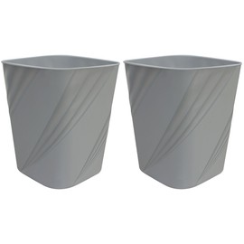 DAJITRE Small Plastic Trash Can Wastebasket Recycling Bin for Bathroom, Dorm, Bedroom，Home Office, Garbage Can for Bedroom, Kids Room (2, Grey)