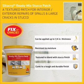 Sika Sikacryl Ready-Mix Stucco Patch - White, 1 Qrt.