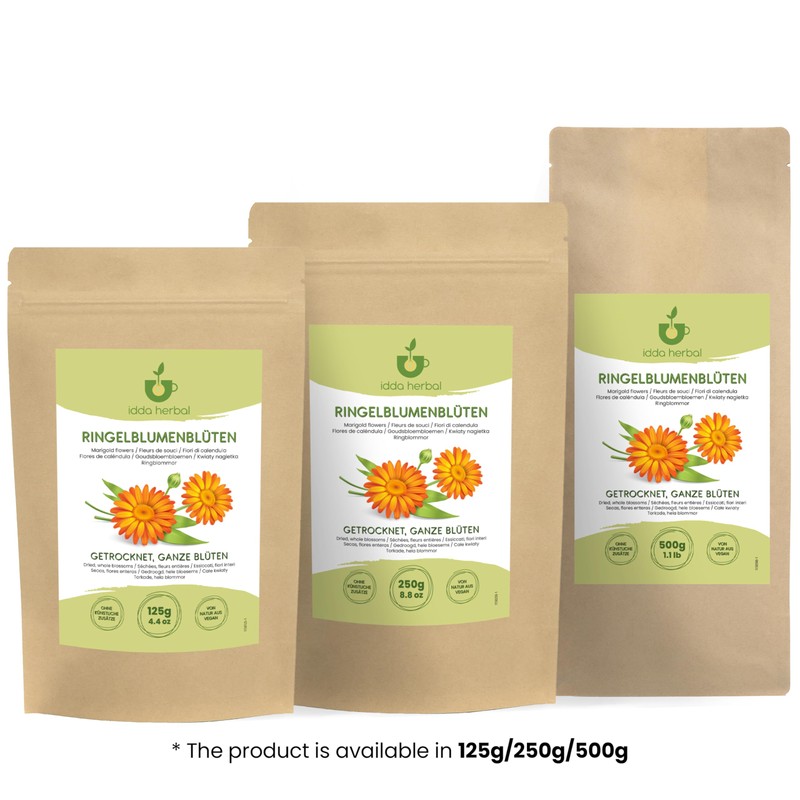 IDDA Herbal Calendula Tea 250g 8.8 oz, Dried Marigold Flowers,