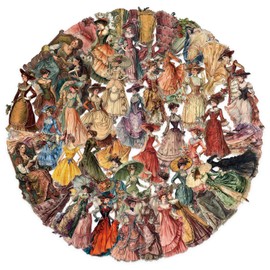 50Pcs Retro Beauty Stickers, Anime Girl Decals for Water Bottle, Laptop, Kindle, Computer, Phone, Journal, Scrapbooking, Waterproof Vintage PET Transparent Sticker Pack