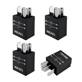 Ohleats Ohleats 4-Pack 5 Pin Starter Relay, 12V 30A Heavy Duty Waterproof Auto Standard Relay, Universal Car Accessories