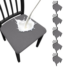 Fafua - Juego de 6 fundas impermeables para sillas de comedor, fundas elásticas extraíbles para sillas de comedor, cocina, hotel, fiesta