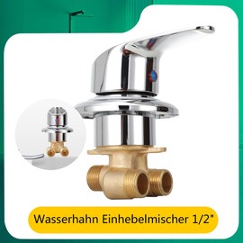 QAVODB 1/2 Shower Cubicle Mixer Brass Shower Valve Diverter Exit Shower Fitting G1/2 Connection Cold and Hot Water Mixing Valve Shower Fitting for Shower Room