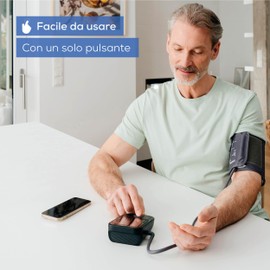 Beurer BM 48 Misuratore di pressione da braccio, funzionamento semplice con un pulsante, misurazione delicata e veloce, rilevamento aritmia, polsino 22-42 cm, con app, trasferimento dati Apple Health
