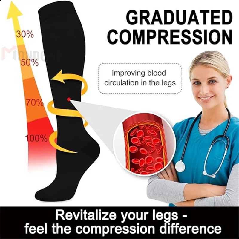 Calcetines De Compresión Media 20-30 Mmhg Venas Varicosas