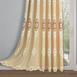 VOGOL 1 Piece W94 x L96 Patio Door Curtains, Extra Wide European Style Light Filtering Drapes for Large Window, Brown Luxury Room Divider Curtain Panel for Dorm, Grommet Top