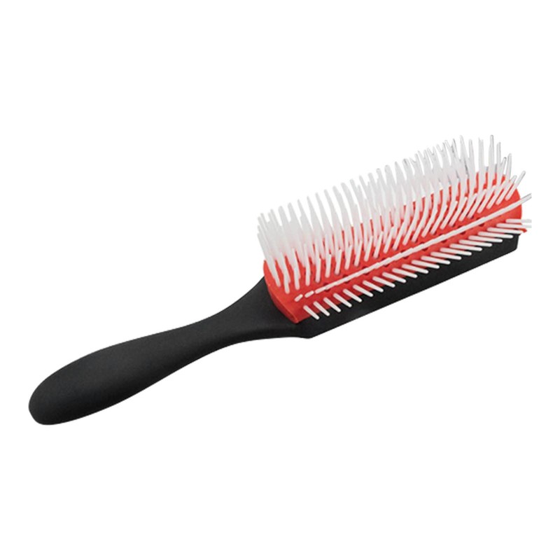 Betued 9 Row ABS Frosted Detangling Red Curly Hair Brush,