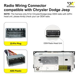 Radio Wiring Harness with Antenna Adapter Compatible with Chrysler 2000-2007/Dodge 2002-2010/Jeep 2003-2008, Stereo Installation Wire Harness Kit Aftermarket Stereo CD Player Receiver Wire Adapter