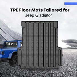 AOMSAZTO Truck Bed Mat for 2020-2025 2026 Jeep Gladiator JT 5FT All Weather Protection Non-Slip TPE Trunk Bed Liner for 2020 2021 2022 2023 2024 2025 2026 Jeep Gladiator Accessories.