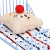 1:12 Miniature Bed Metal Structure Cute Pattern Sponge Cloth Mattress