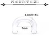 Ovxznts Clear Septum Retainer 8G Clear Septum Rings Acrylic Plastic