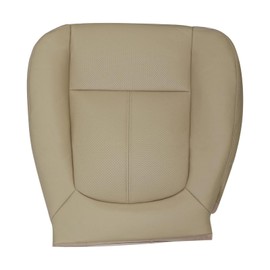 Priprilod Tan Perforated Leather Driver Side Bottom Replacement Seat Cover Compatible with Ford F250 F350 F450 F550 Lariat 2011 2012 2013 2014 2015 2016